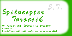 szilveszter torocsik business card