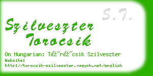 szilveszter torocsik business card